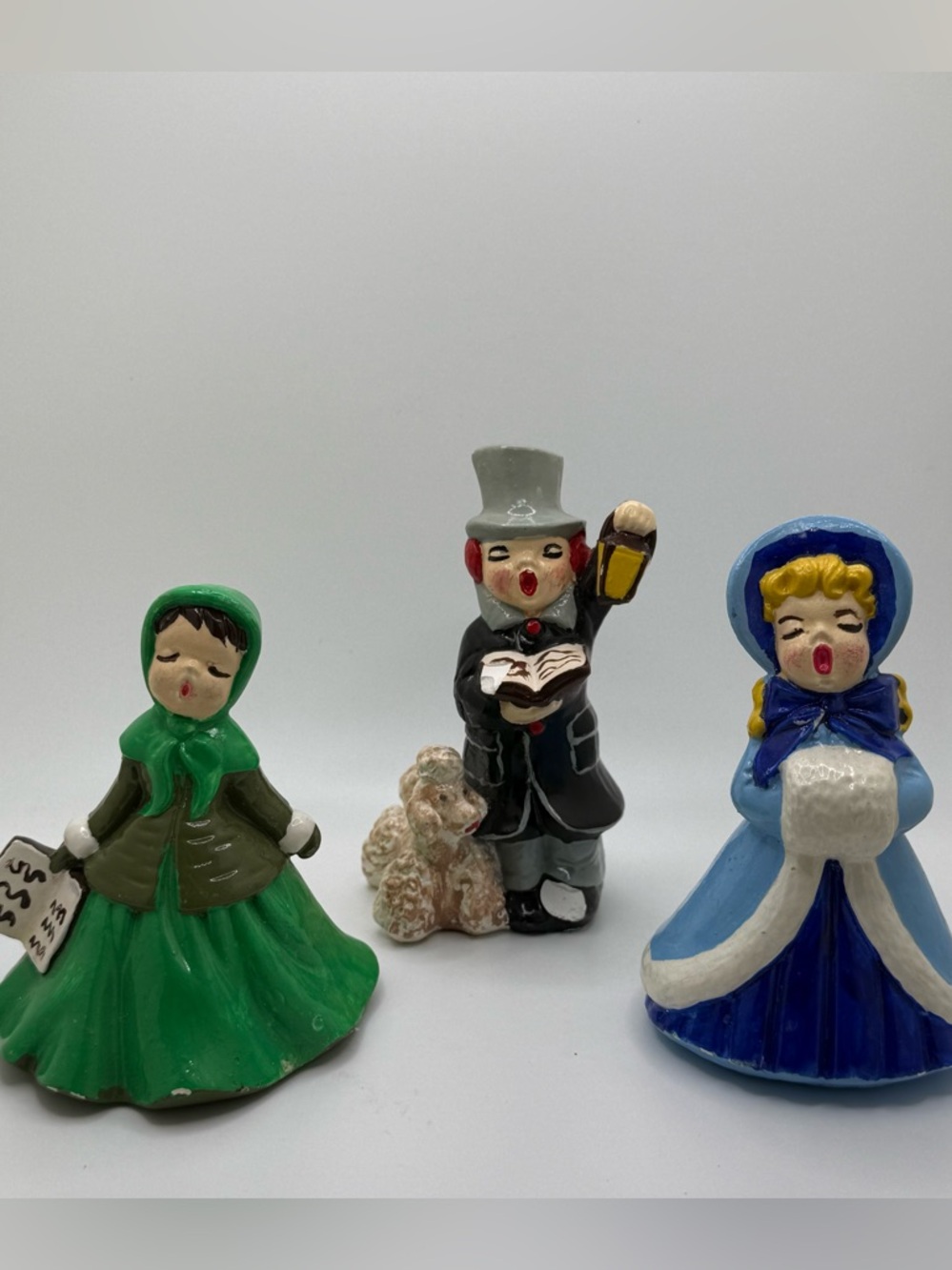Vintage Christmas Caroler Figurines Set Choir Boy Girl Lot 3 read